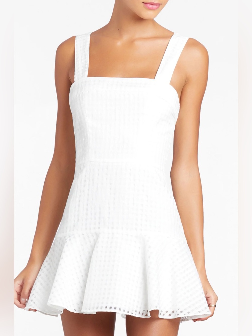 Amanda Uprichard Annalise Mini Dress In Gingham Organza White Size Large